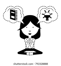 cartoon woman practicing yoga