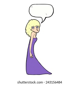 cartoon woman pulling photo face with speech bubble