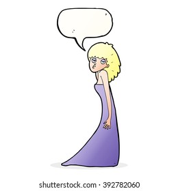 cartoon woman pulling photo face with speech bubble