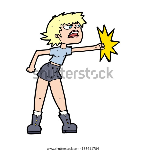 girl punching clipart