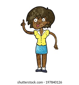 cartoon woman with question