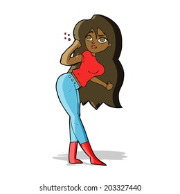 cartoon woman raising fist
