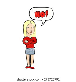 cartoon woman saying no