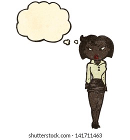 cartoon woman in short skirt