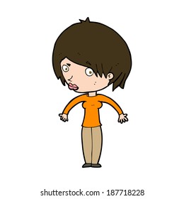 cartoon woman shrugging