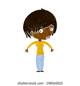 cartoon woman shrugging