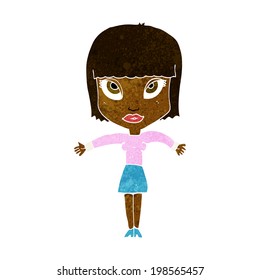 cartoon woman shrugging