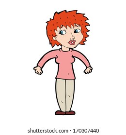 cartoon woman shrugging shoulders