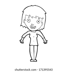 cartoon woman shrugging shoulders