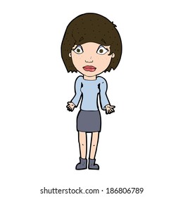 cartoon woman shrugging shoulders