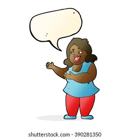 cartoon woman singing with speech bubble