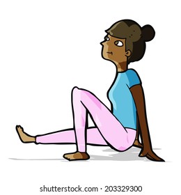 cartoon woman sitting