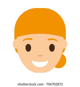 cartoon woman smiling icon