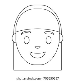 cartoon woman smiling icon