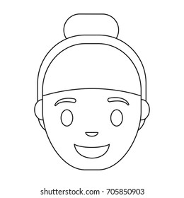 cartoon woman smiling icon