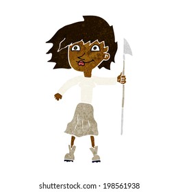 cartoon woman with spear