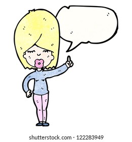 cartoon woman with speech bubble