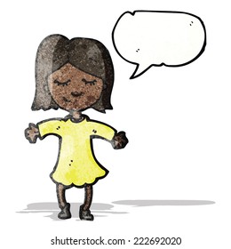 cartoon woman with speech bubble