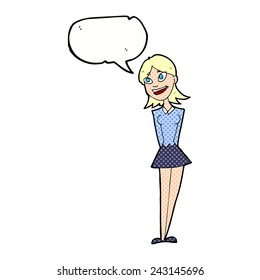 cartoon woman with speech bubble