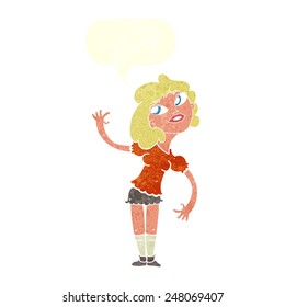 cartoon woman with speech bubble