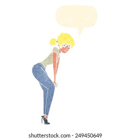 cartoon woman with speech bubble