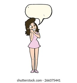 cartoon woman with speech bubble