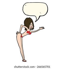 cartoon woman with speech bubble