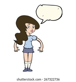 cartoon woman with speech bubble