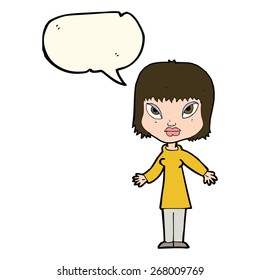 cartoon woman with speech bubble