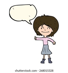 cartoon woman with speech bubble