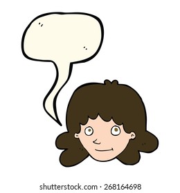 cartoon woman with speech bubble