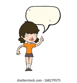 cartoon woman with speech bubble