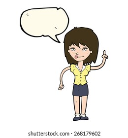 cartoon woman with speech bubble