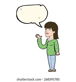 cartoon woman with speech bubble
