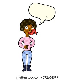 cartoon woman with speech bubble