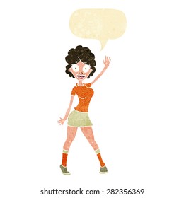 cartoon woman with speech bubble