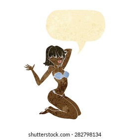 cartoon woman with speech bubble