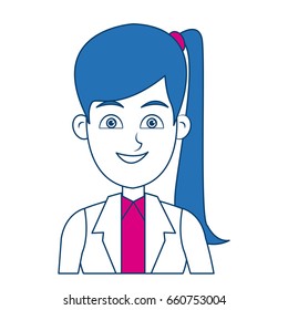 cartoon woman standing business employee character