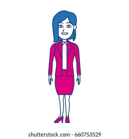 cartoon woman standing business employee character