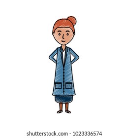 cartoon woman standing icon