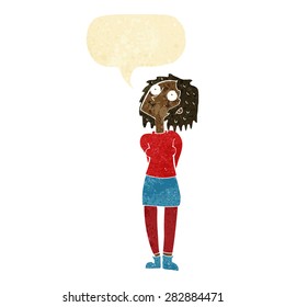 cartoon woman staring