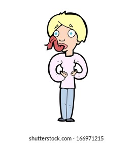 cartoon woman sticking out tongue