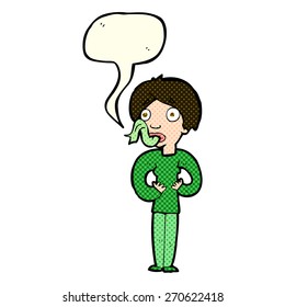 cartoon woman sticking out tongue with speech bubble