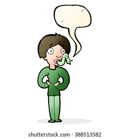 cartoon woman sticking out tongue with speech bubble