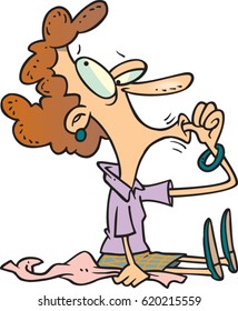 cartoon woman sucking her thumb