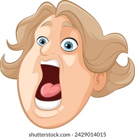 Cartoon of a woman with a surprised expression