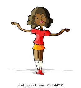 cartoon woman taking praise