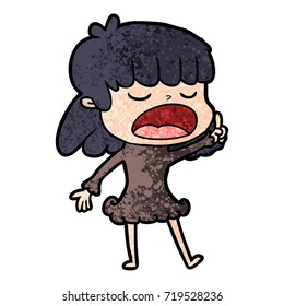 cartoon woman talking loudly
