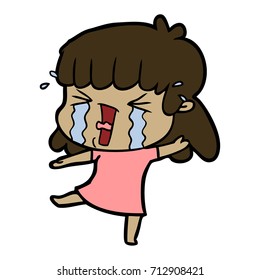 Cartoon Woman In Tears