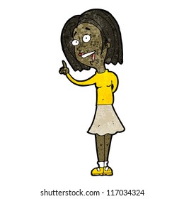 cartoon woman telling story